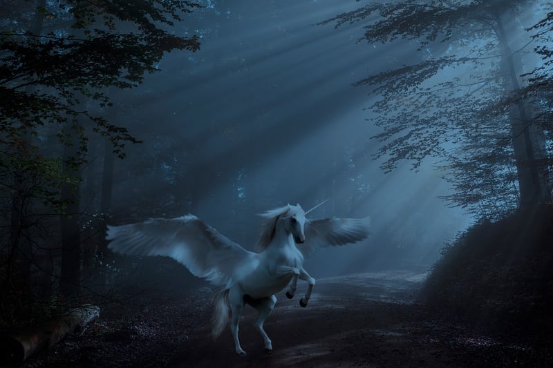 Majestic unicorn in a field